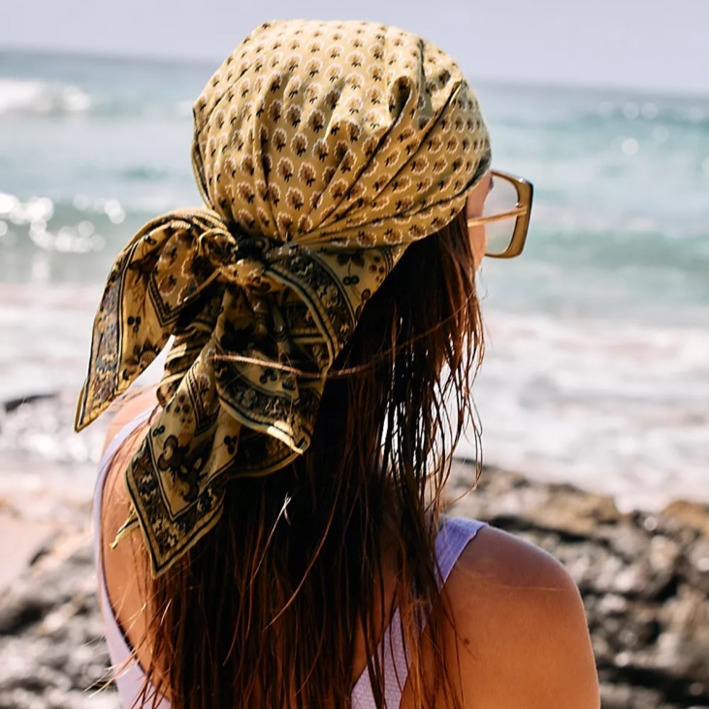 Champagne Silk Summer Head Turban Scarf Turban Plus Headwear